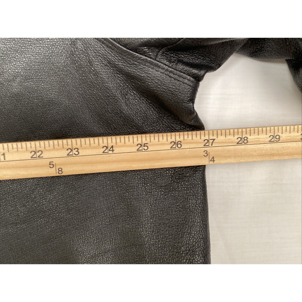 Men's XXL Croft & Barrow‎ Black Leather Jacket Full Zip Y2K Quilt Lined - Picture 5 of 11
